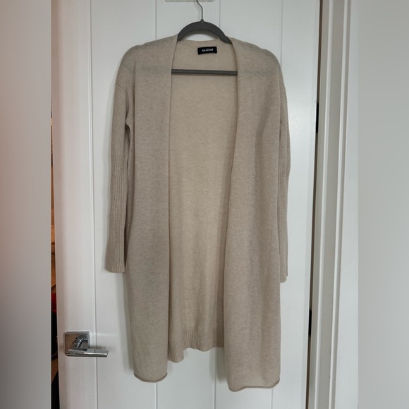 NAADAM Essentials oatmeal Cashmere Open Front Cardigan Size M pockets - Picture 2 of 6